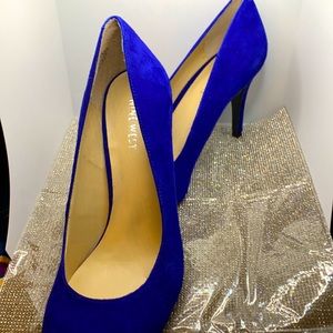 NINE WEST BLUE SUEDE SHOES